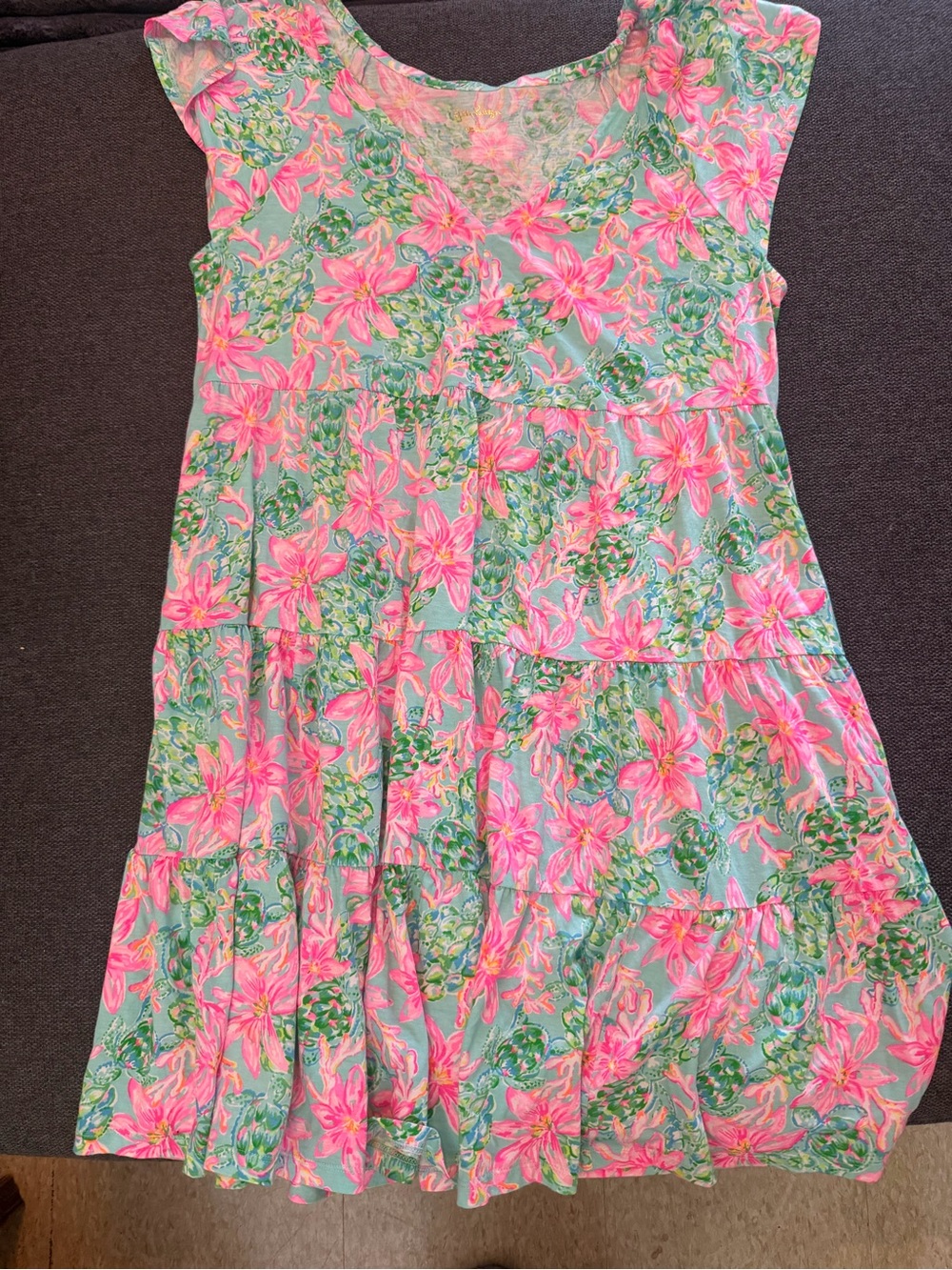 Lilly Pulitzer Floral Tiered Pocket Dress Women’s XL